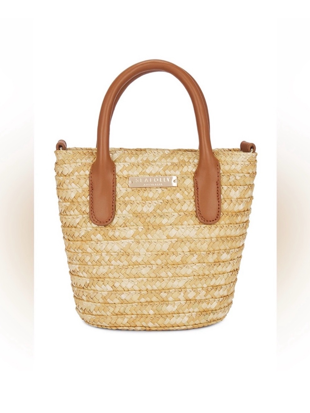 Seafolly Straw Tote with Tan Handles